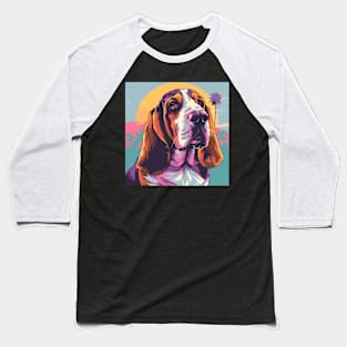 Basset Hound in 80's Baseball T-Shirt